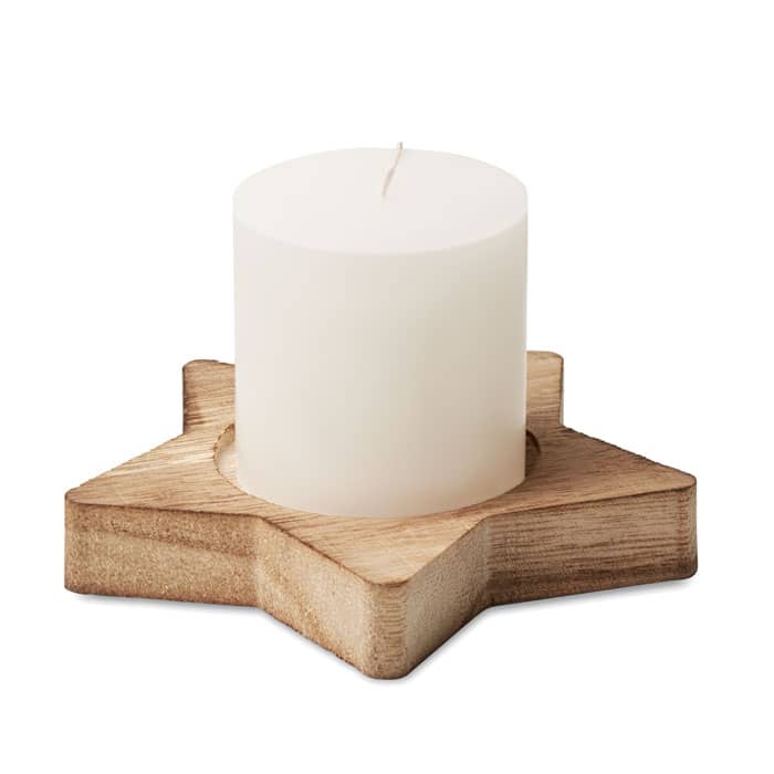 Gadget star shaped wooden candle LOTUS