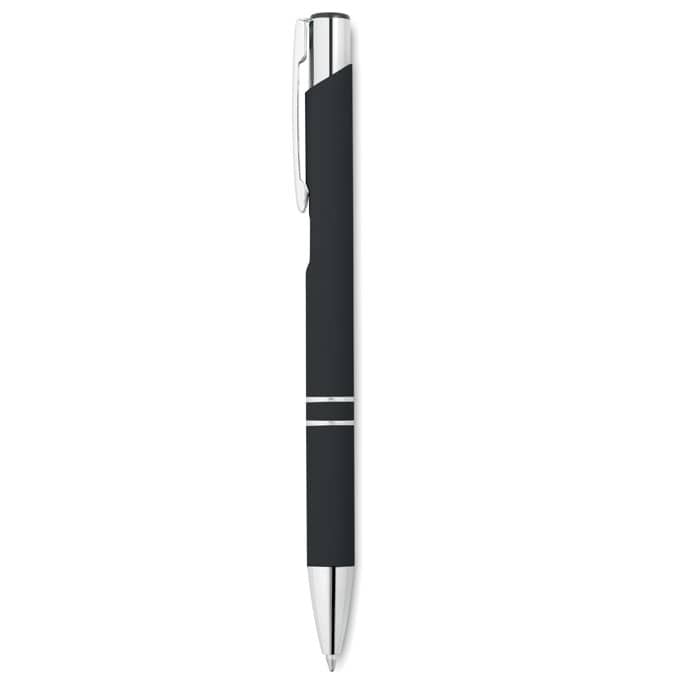 Ball pen in rubberised finish | AOSTA - pen with company logo