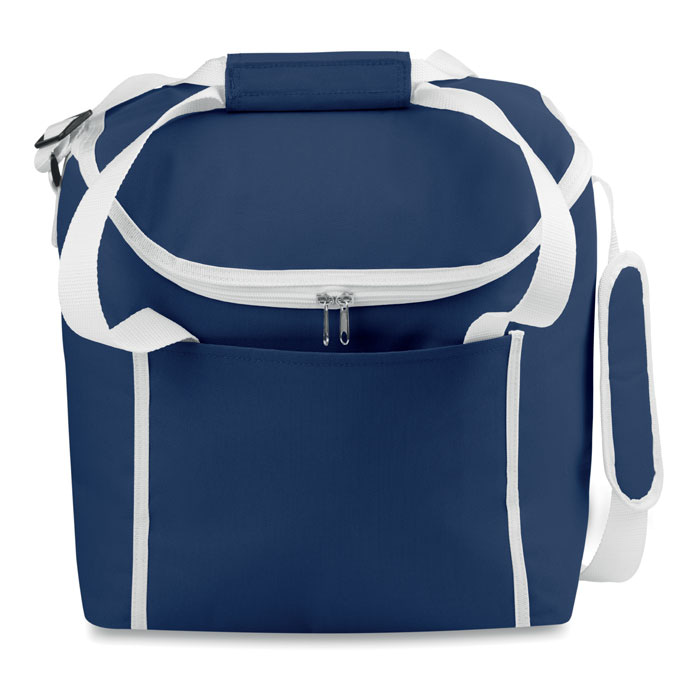 Cooler bag with logo INDO Cooler bag with logo with 1 side pocket and an adjustable shoulder strap. 600D polyester. Isolation material: PE foam layer. Capacity 25L. Dimensions: 31X23X35 CM Width: 23 cm Length: 31 cm Height: 35 cm Volume: 8.038 cdm3 Gross Weight: 0.58 kg Net Weight: 0.466 kg Depending on the surface we can use embroidery, engraving, 360° imprint or screen print.