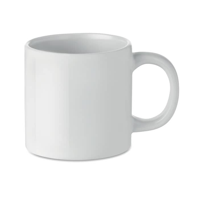 Mug with logo MINI SUBLIM Ceramic mug of 200 ml capacity with special coating for sublimation. Individual packaging in white carton box. Available color: White Dimensions: Ø8X8 CM Height: 8 cm Diameter: 8 cm Volume: 1.05 cdm3 Gross Weight: 0.314 kg Net Weight: 0.286 kg Magnus Business Gifts is your partner for merchandising, gadgets or unique business gifts since 1967. Certified with Ecovadis gold!