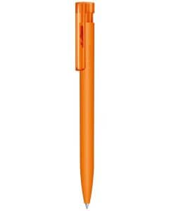 Senator pen with logo LIBERTY BIO ORANGE 151 Quality Senator pen with logo also available in other colors. Biobased push ball pen made from PLA Matt finish Equipped with a premium "Magic Flow" long capacity G2 (1.0 mm) refill giving a writing length of 5000m, in black ink We use different printing techniques to add your logo. Depending on the surface we can use embroidery, engraving, 360° imprint or screenprint.