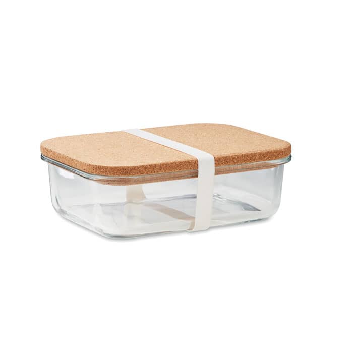 Glass lunch box with cork lid